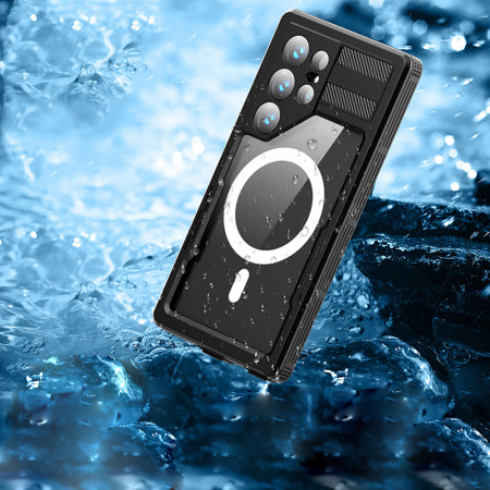 Husa pentru Samsung Galaxy S24 Ultra, ShellBox Waterproof IP68, Black