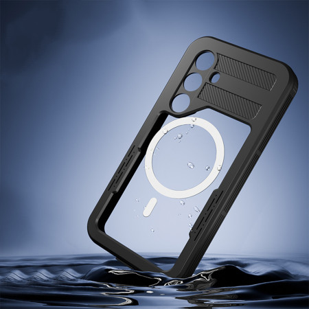 Husa pentru Samsung Galaxy S24, ShellBox Waterproof IP68, Black