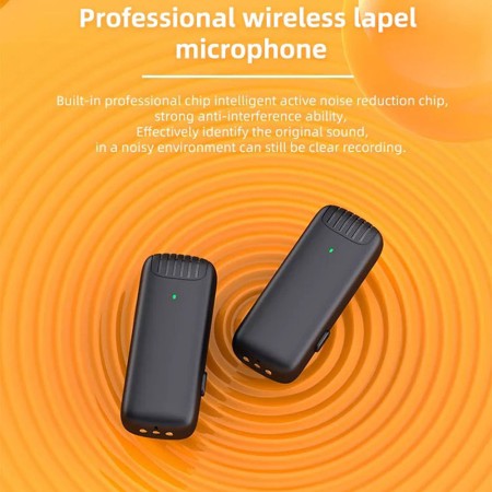Microfon Lavaliera fara Fir, Mufa Type C (set 2) - Techsuit (LW3) - Black