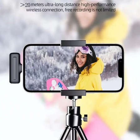 Microfon Lavaliera fara Fir, Mufa Type C (set 2) - Techsuit (LW3) - Black