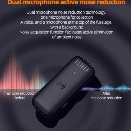 Microfon Lavaliera fara Fir, Mufa Type C (set 2) - Techsuit (LW3) - Black