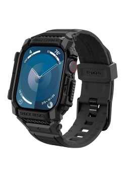 Husa pentru Apple Watch 10 42mm + Curea - Spigen Rugged Armor Pro - Matte Black