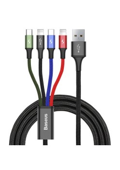 Cablu de Date USB la Type-C 20W, 1.2m, 4in1 - Baseus Rapid (CA1T4-A01) - Black