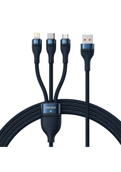 Cablu de Date 3in1, USB, 66W, 1.2m - Baseus Flash Series 2 (CASS040003) - Blue