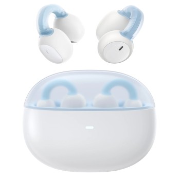 Casti Fara Fir Bluetooth 5.3, TWS, Open-Ear Clip - Baseus AirGo 1 Ring (A00069201223-00) - Stellar White