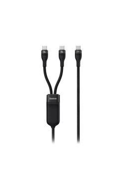 Cablu de Date 2in1, Type-C, 100W, 1.5m - Baseus Flash Series 2 (CASS060001) - Black