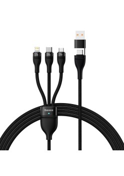 Cablu de Date cu Adaptor USB, Type-C, 100W, 1.2m - Baseus Flash Series 2 (CASS030101) - Black