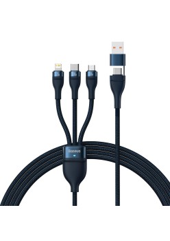 Cablu de Date cu Adaptor USB, Type-C, 100W, 1.2m - Baseus Flash Series 2 (CASS030103) - Blue