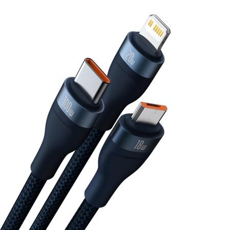 Cablu de Date cu Adaptor USB, Type-C, 100W, 1.2m - Baseus Flash Series 2 (CASS030103) - Blue