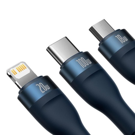 Cablu de Date cu Adaptor USB, Type-C, 100W, 1.2m - Baseus Flash Series 2 (CASS030103) - Blue