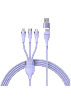 Cablu de Date cu Adaptor USB, Type-C, 100W, 1.2m - Baseus Flash Series 2 (CASS030105) - Purple
