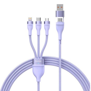 Cablu de Date cu Adaptor USB, Type-C, 100W, 1.2m - Baseus Flash Series 2 (CASS030105) - Purple