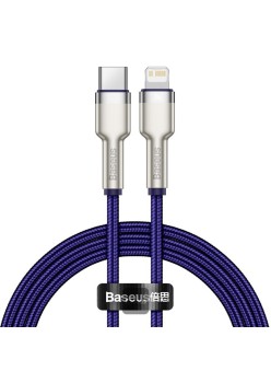 Cablu Type-C to Lightning, Fast Charging PD20W, 480Mbps, 2.4A, 1m - Baseus Cafule Series Metal (CATLJK-A05) - Purple