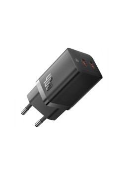 Incarcator 2x Type-C, GaN, Fast Charging, 40W - Baseus (CCGP180101) - Black