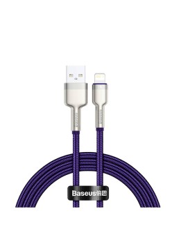 Cablu USB to Lightning, 2.4A, 480Mbps, 1m - Baseus Cafule Series Metal (CALJK-A05) - Purple