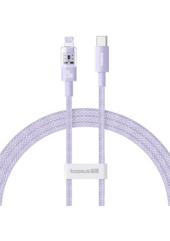 Cablu USB-C la Lightning, Fast Charging 20W, 1m - Baseus Gem (P10373001511-00) - Nebula Purple