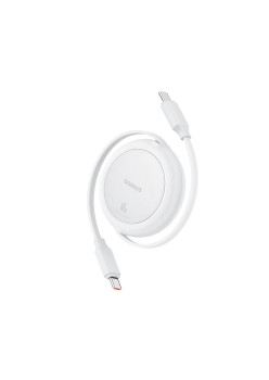 Cablu de Date Type-C la Type-C, 60W, 1m - Baseus Free2Pull Mini (P10364500211-01) - Moon White