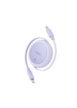 Cablu de Date Type-C la Type-C, 60W, 1m - Baseus Free2Pull Mini (P10364500511-01) - Nebula Purple