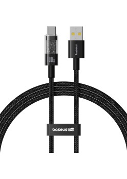 Cablu USB la Type-C, Super Fast Charging 100W, 2m - Baseus Gem (P10373002111-01) - Cluster Black