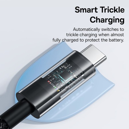 Cablu USB la Type-C, Super Fast Charging 100W, 2m - Baseus Gem (P10373002111-01) - Cluster Black