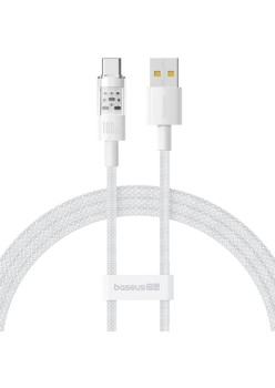 Cablu USB la Type-C, Super Fast Charging 100W, 2m - Baseus Gem (P10373002211-01) - Moon White