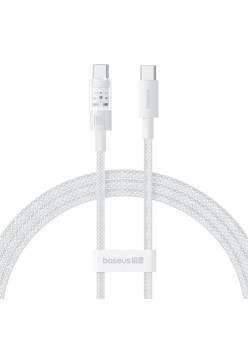 Cablu USB-C la Type-C, Super Fast Charging 100W, 2m - Baseus Gem (P10373000211-01) - Moon White