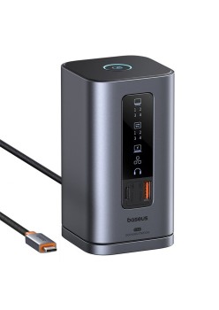 Docking Station USB-C la 2xHDMI, 2xDP, 3xUSB, 2xUSB-C, RJ45, Jack - Baseus (B00568101813-00) - Space Grey