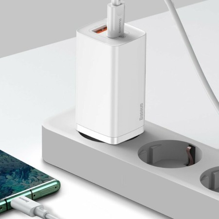 Incarcator EU USB, Type-C, 65W - Baseus GaN Lite (CCGAN2L-B02) - White
