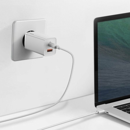 Incarcator EU USB, Type-C, 65W - Baseus GaN Lite (CCGAN2L-B02) - White
