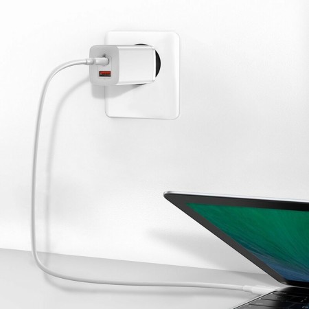 Incarcator EU USB, Type-C, 65W - Baseus GaN Lite (CCGAN2L-B02) - White