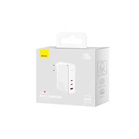 Incarcator EU 3in1, 140W, Cablu Type-C, 1m - Baseus GaN5 Pro (CCGP100202) - White