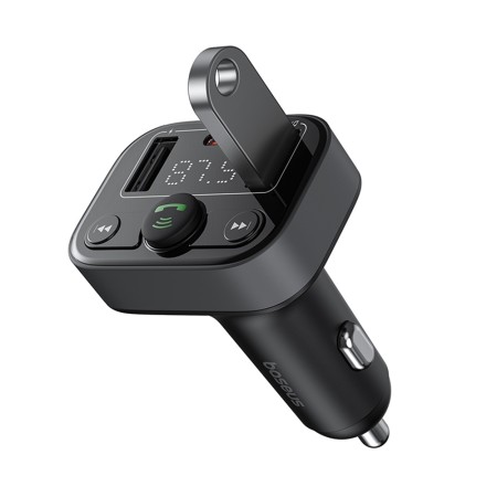 Incarcator Auto cu Modulator FM, USB, Type-C, 18W - Baseus S-09 Lite (C10762300113-00) - Cluster Black