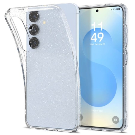 Huse pentru Samsung Galaxy S25 - Spigen Liquid Crystal Glitter - Crystal Quartz