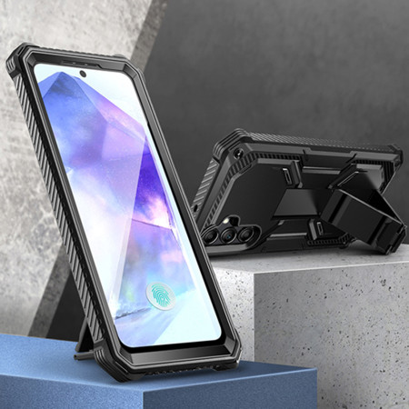 Husa pentru Samsung Galaxy A55 5G si Folie, I-Blason Armorbox, Black