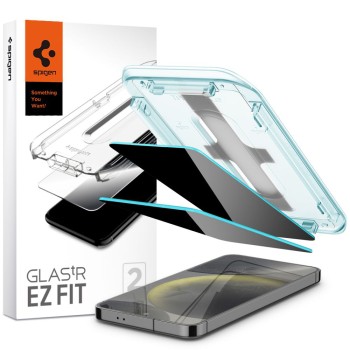 Folie pentru Samsung Galaxy S24 Plus, set 2, Spigen Glas.tR EZ FIT, Privacy