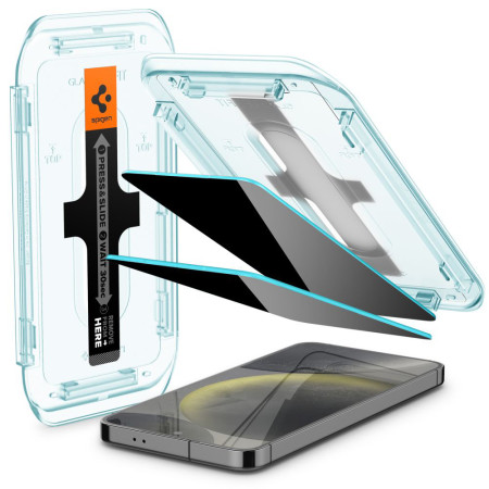 Folie pentru Samsung Galaxy S24 Plus, set 2, Spigen Glas.tR EZ FIT, Privacy