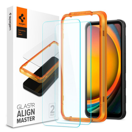 Folie pentru Samsung Galaxy Xcover 7, set 2, Spigen Glas.TR Align Master, Clear