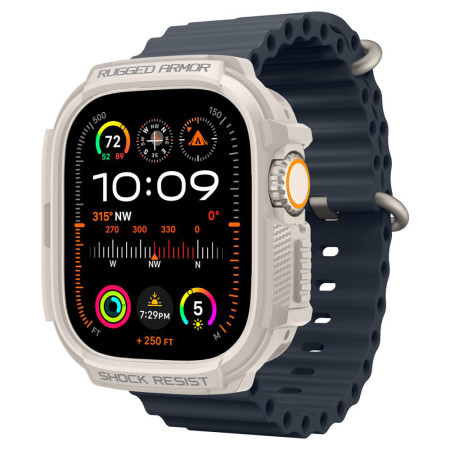 Husa pentru Apple Watch Ultra / Ultra 2, Spigen Rugged Armor, Dune Beige