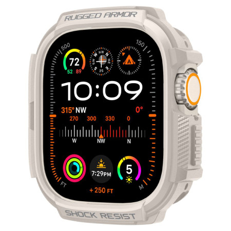 Husa pentru Apple Watch Ultra / Ultra 2, Spigen Rugged Armor, Dune Beige