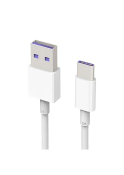 Cablu de Date USB la Type-C Fast Charge 5A, 480Mbps, 1m - Huawei AP71 (HL-1289) - White (Bulk Packing)