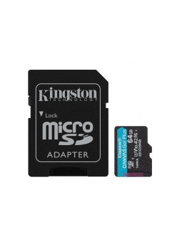 Card de Memorie cu Adaptor, 64GB - Kingston Canvas Go Plus (SDCG3/64GB) - Black