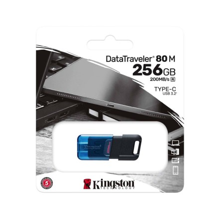 Stick de Memorie 256GB - Kingston DT80M (DT80M/256GB) - Black and Blue