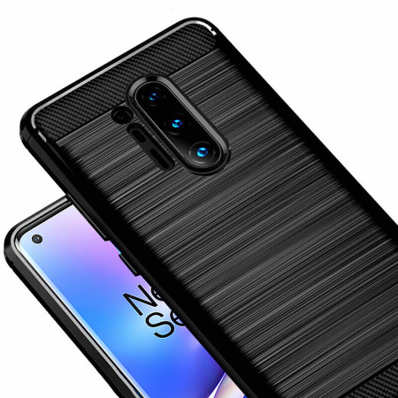 Husa Carbon compatibila OnePlus 8 Pro, Tech Protects, Negru