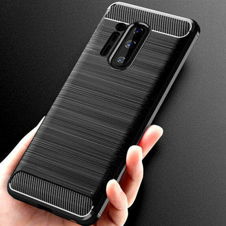 Husa Carbon compatibila OnePlus 8 Pro, Tech Protects, Negru