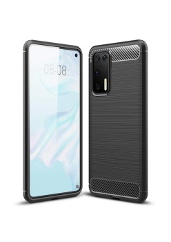 Husa pentru Huawei P40 Pro - Techsuit Carbon Silicone - Black