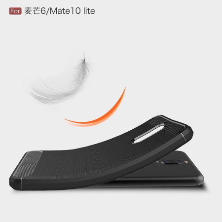 Husa Carbon compatibila Huawei Mate 10 Lite, Tech Protects, Negru
