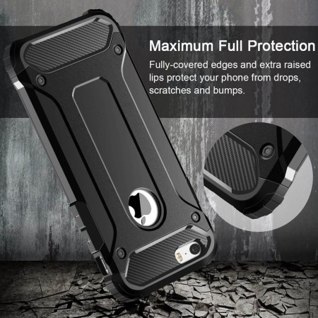 Husa pentru iPhone 6 Plus,6S Plus cu decupaj sticla - Techsuit Hybrid Armor - Black