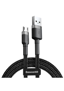 Cablu de Date USB Micro-USB 1.5A, 2m, Baseus Cafule (CAMKLF-CG1) - Gray Black