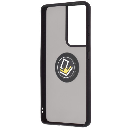 Husa telefon compatibila Samsung Galaxy S21 Ultra, Glinth Magnet Auto si Inel Rotativ, Negru