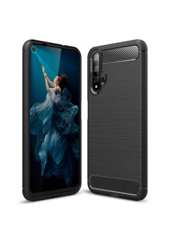 Husa pentru Huawei Nova 5T / Honor 20 - Techsuit Carbon Silicone - Black